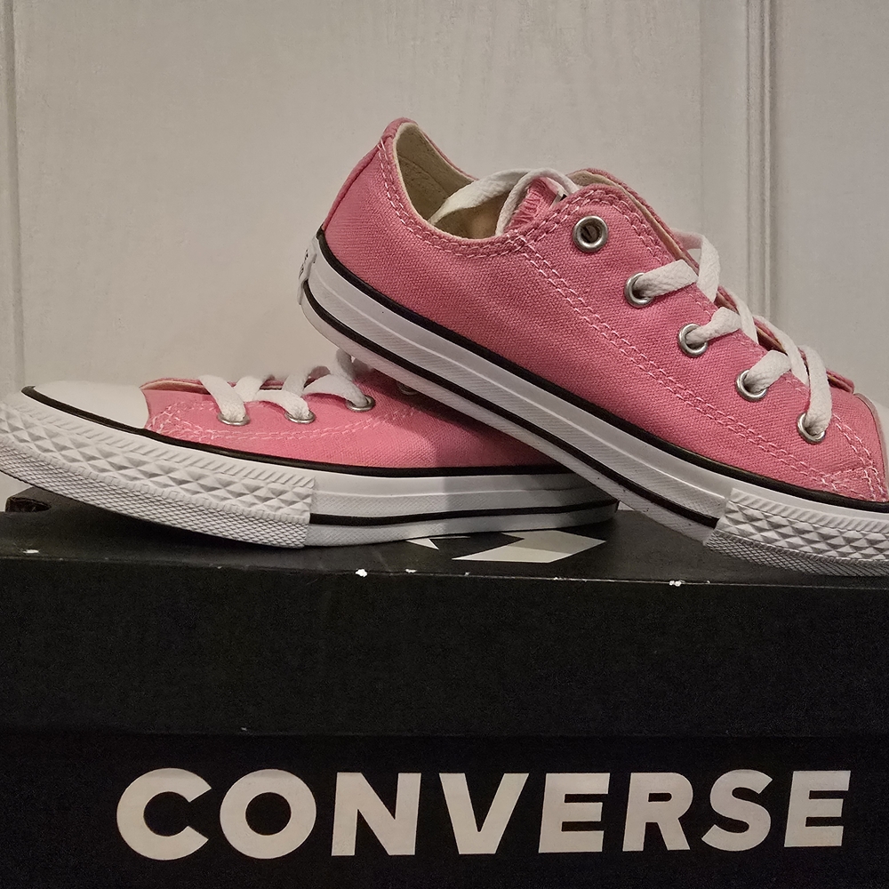 Converse Pink and White Youth Sneakers